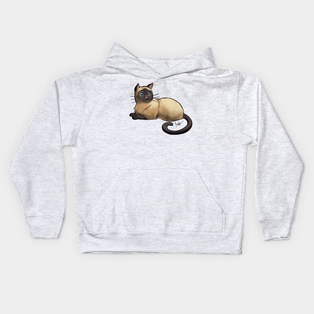 Cat - American Shorthair - Seal Point Kids Hoodie by Jen's Dogs Custom Gifts and Designs